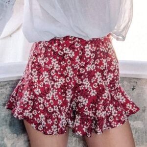 KIVARI Pasadena Shorts | Warm Red Floral Pattern | Size X-Small | NWT